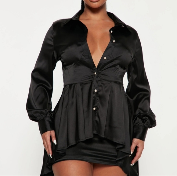 FASHION NOVA Hi Lo Corset Waist Top - Picture 2 of 4